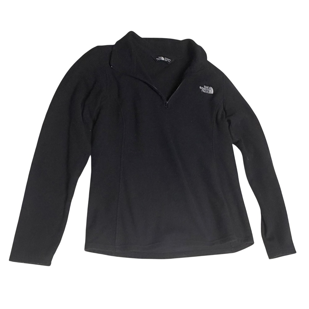 The North Face Womens Black TKA 100 Glacier Quarter Zip Fleece Pullover Medium